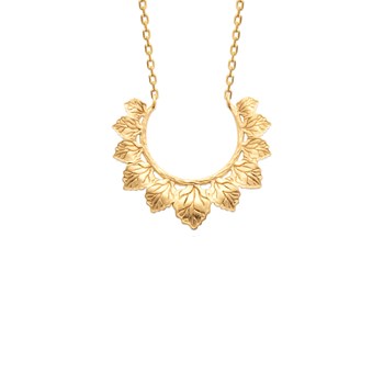 IZAURE yellow gold plated leaf necklace - Bijoux Privés Discovery