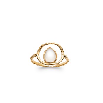 Bague pierre de lune et plaqué or ATHENEE - Bijoux Privés Discovery