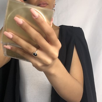 Bague agate noire et plaqué or jaune AGATHA - Bijoux Privés Discovery