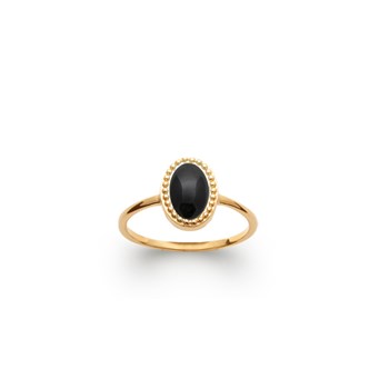 Bague agate noire et plaqué or jaune AGATHA - Bijoux Privés Discovery
