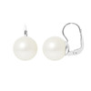 Boucles d'Oreilles Perles de Culture Blanches 9mm et or Blanc 750/1000 - vue V1