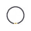 Bracelet Femme Perles de culture d'eau douce Noires 5-6 mm et Fermoir Or jaune 750/1000 - vue V1