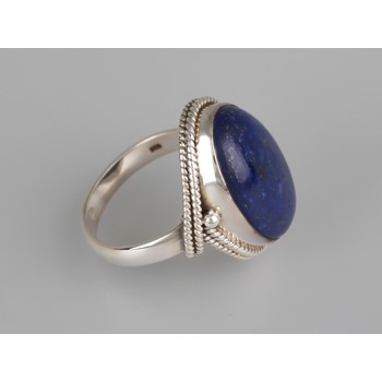 Bague Lapis Lazuli pour Femme avec Collerette en Argent Massif | Bijoux Aden