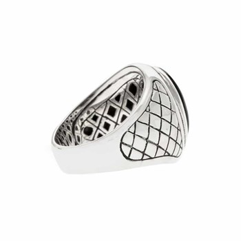 Bague Homme Turquoise Asymétrique Argent
