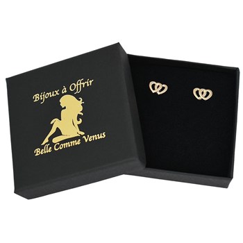 Boucles d'oreilles 2 coeurs Plaqué OR 750 3 microns