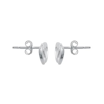 Boucles d'oreilles 2 coeurs Argent 925 Rhodié
