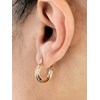 Boucles d'oreilles créoles anneaux enlacés Plaqué OR 750 3 microns - vue V2
