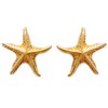 Boucles d'oreilles étoile de mer ciselée Plaqué OR 750 3 microns - vue V1