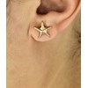 Boucles d'oreilles étoile de mer ciselée Plaqué OR 750 3 microns - vue V2