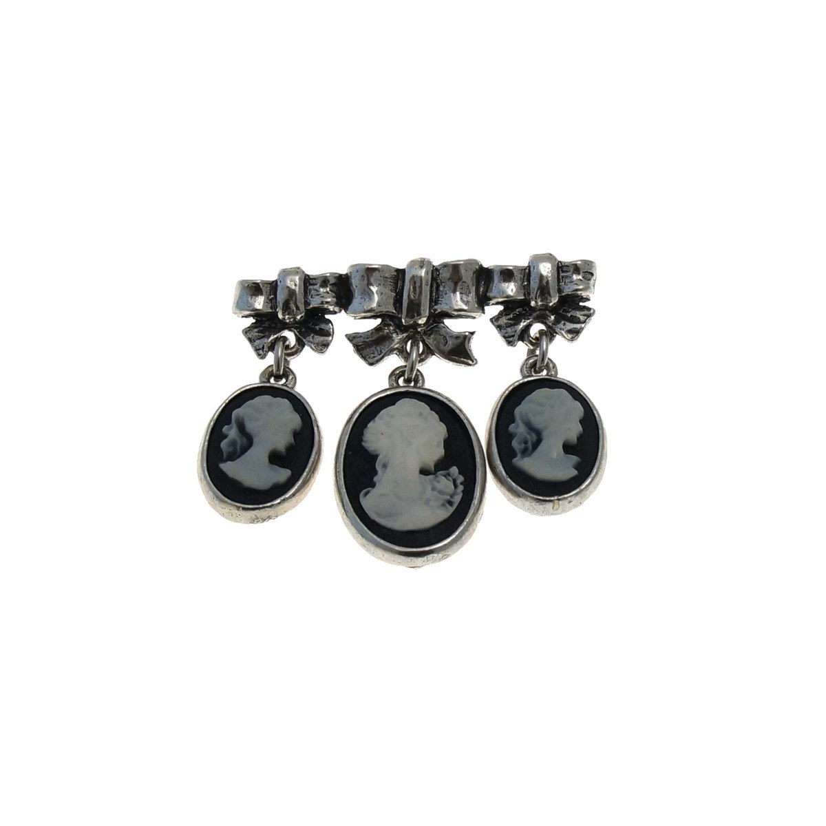 Broche camée noir JOSEPHINE - vue V1