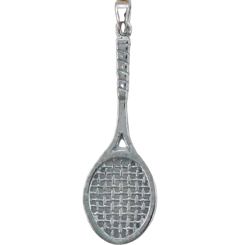 Pendentif grande raquette de tennis - Argent massif