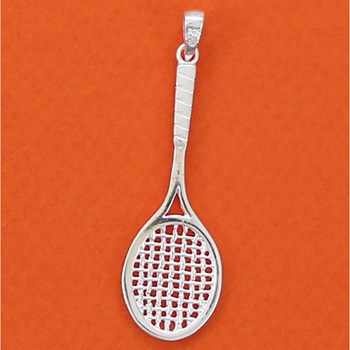 Pendentif grande raquette de tennis - Argent massif
