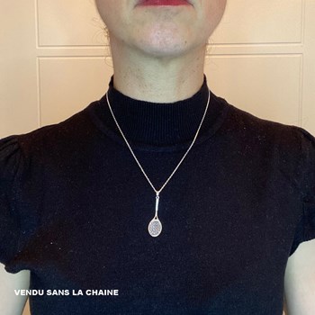 Pendentif grande raquette de tennis - Argent massif