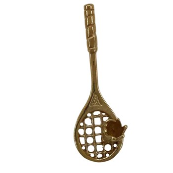 Pendentif badminton : raquette et volant - Plaqué or
