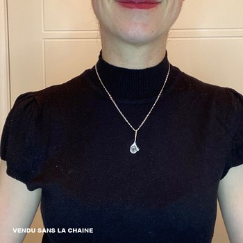 Pendentif badminton : raquette et volant - Argent massif
