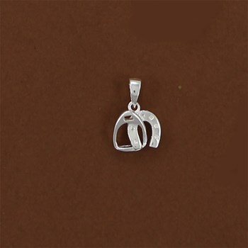 Pendentif étrier et fer à cheval - Argent massif