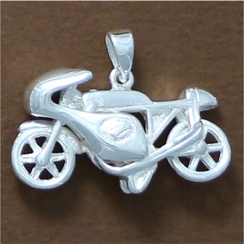 Pendentif moto vintage - Argent massif