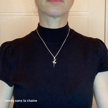 Pendentif danseuse en équilibre - Argent massif
