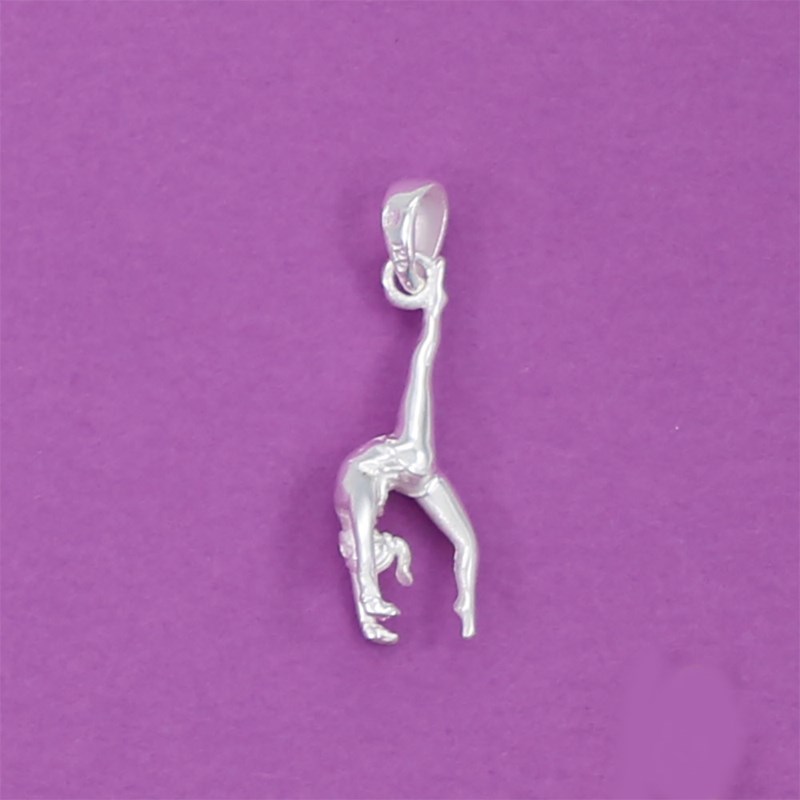 Pendentif gymnaste en Y - Argent massif - vue 3