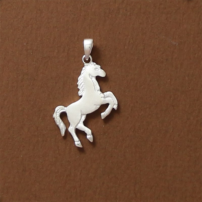 Pendentif cheval sauvage tendance - Argent massif - vue 3