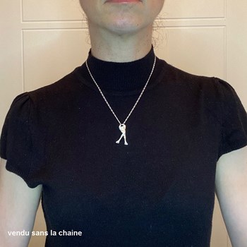 Pendentif patineur - Argent massif
