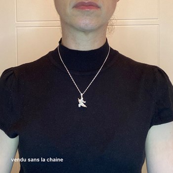 Pendentif gardien de hockey - Argent massif