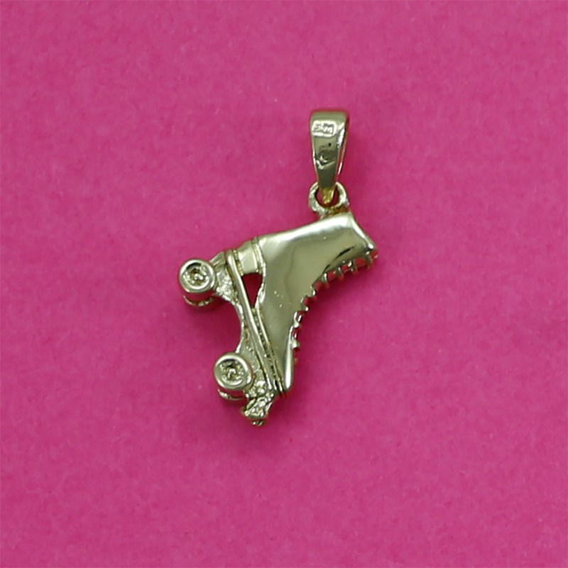 Pendentif patin à roulettes artistique - Plaqué or - vue 3