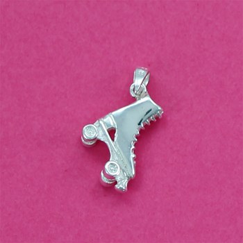 Pendentif patin à roulettes artistique - Argent massif