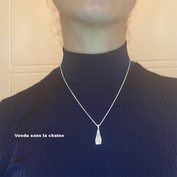 Pendentif petite palme en argent massif - Argent massif