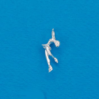 Pendentif patineuse cambrée - Argent massif