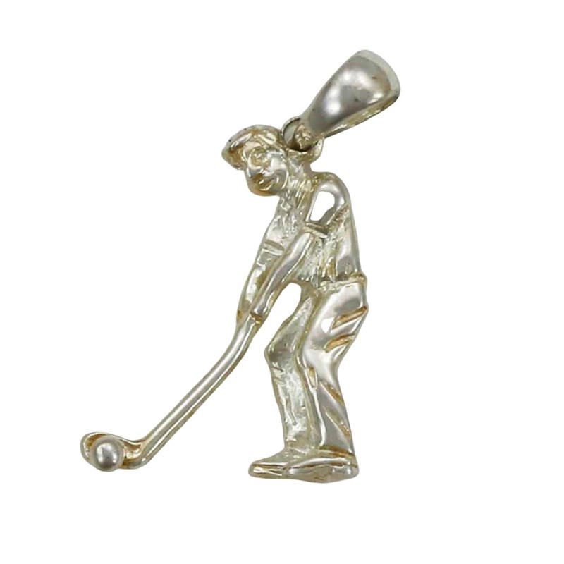 Pendentif joueur de golf - Argent massif