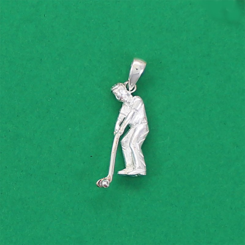 Pendentif joueur de golf - Argent massif - vue 3