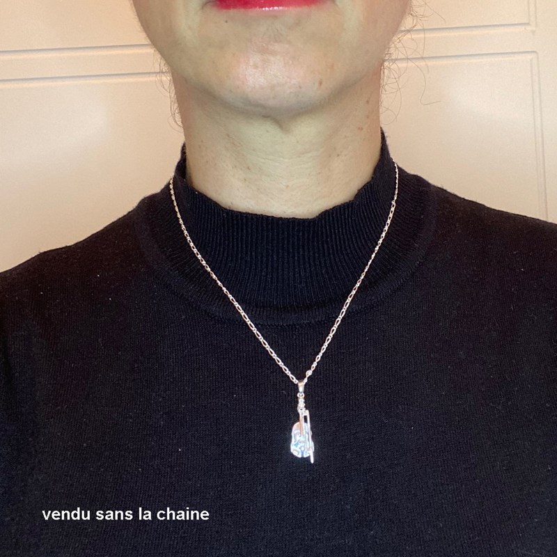 Pendentif violon et archet - Argent massif - vue 2