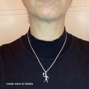 Pendentif joueur de tennis - Argent massif