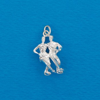 Pendentif couple danse sur glace - Argent massif