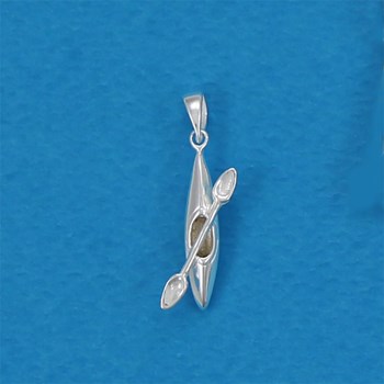 Pendentif canoe kayak - Argent massif