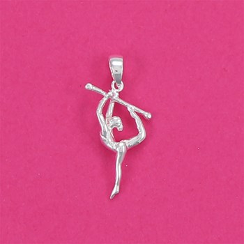 Pendentif twirling baton-twirleuse - Argent massif