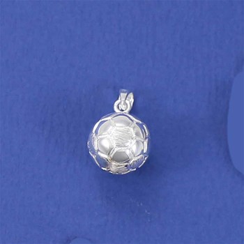 Pendentif ballon de foot grand modèle - Argent massif
