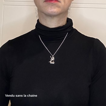 Pendentif GAM gymnaste arçon - Argent massif