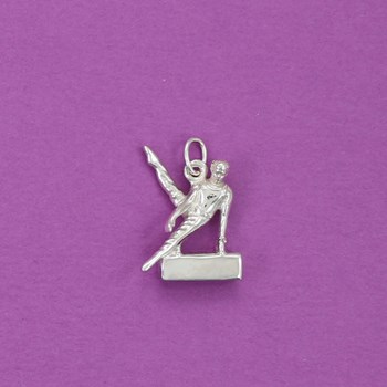 Pendentif GAM gymnaste arçon - Argent massif