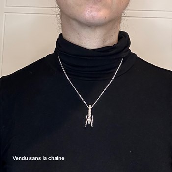 Pendentif GAM gymnaste anneaux - Argent massif