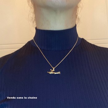 Pendentif natation nageuse de crawl nouvelle édition - Plaqué or