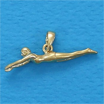 Pendentif nouvelle édition nageuse brasse - Plaqué or
