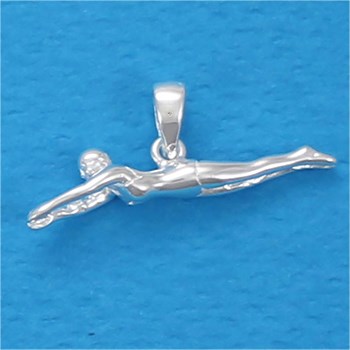 Pendentif nouvelle édition nageuse brasse - Argent massif