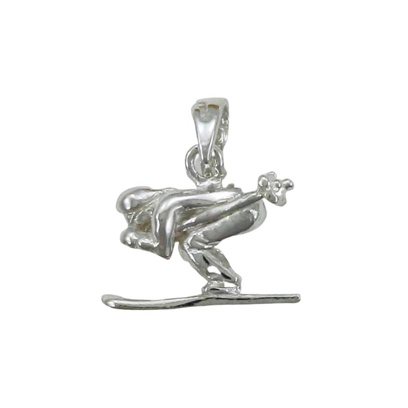 Pendentif ski de vitesse - Argent massif