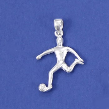 Pendentif joueur de football stylisé - Argent massif 925/1000