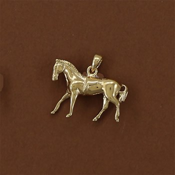 Pendentif cheval au pas - Plaqué or