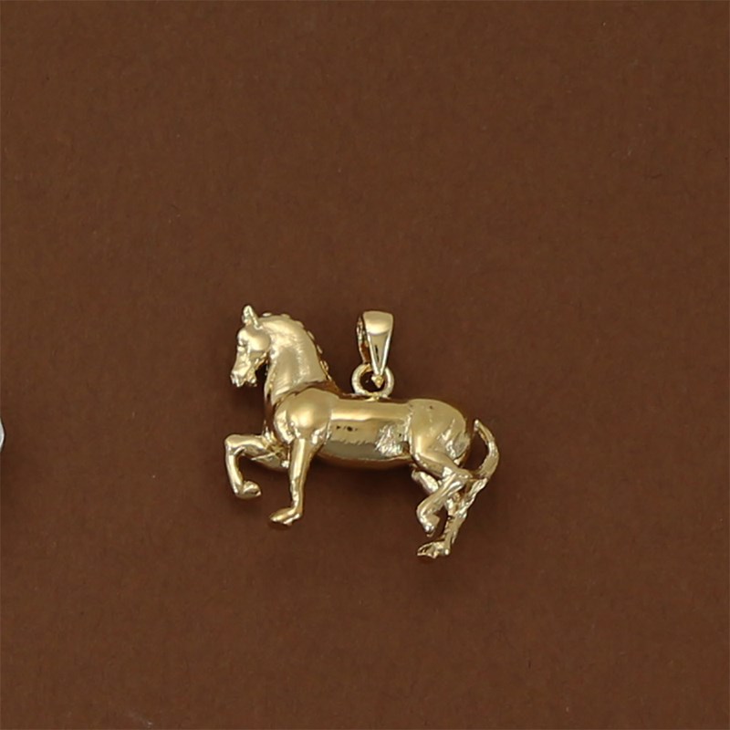 Pendentif cheval lipizzan au pas espagnol - Plaqué or - vue 3