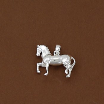 Pendentif cheval lipizzan au pas espagnol - Argent massif