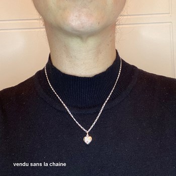 Pendentif coeur et cheval cabré - Argent massif